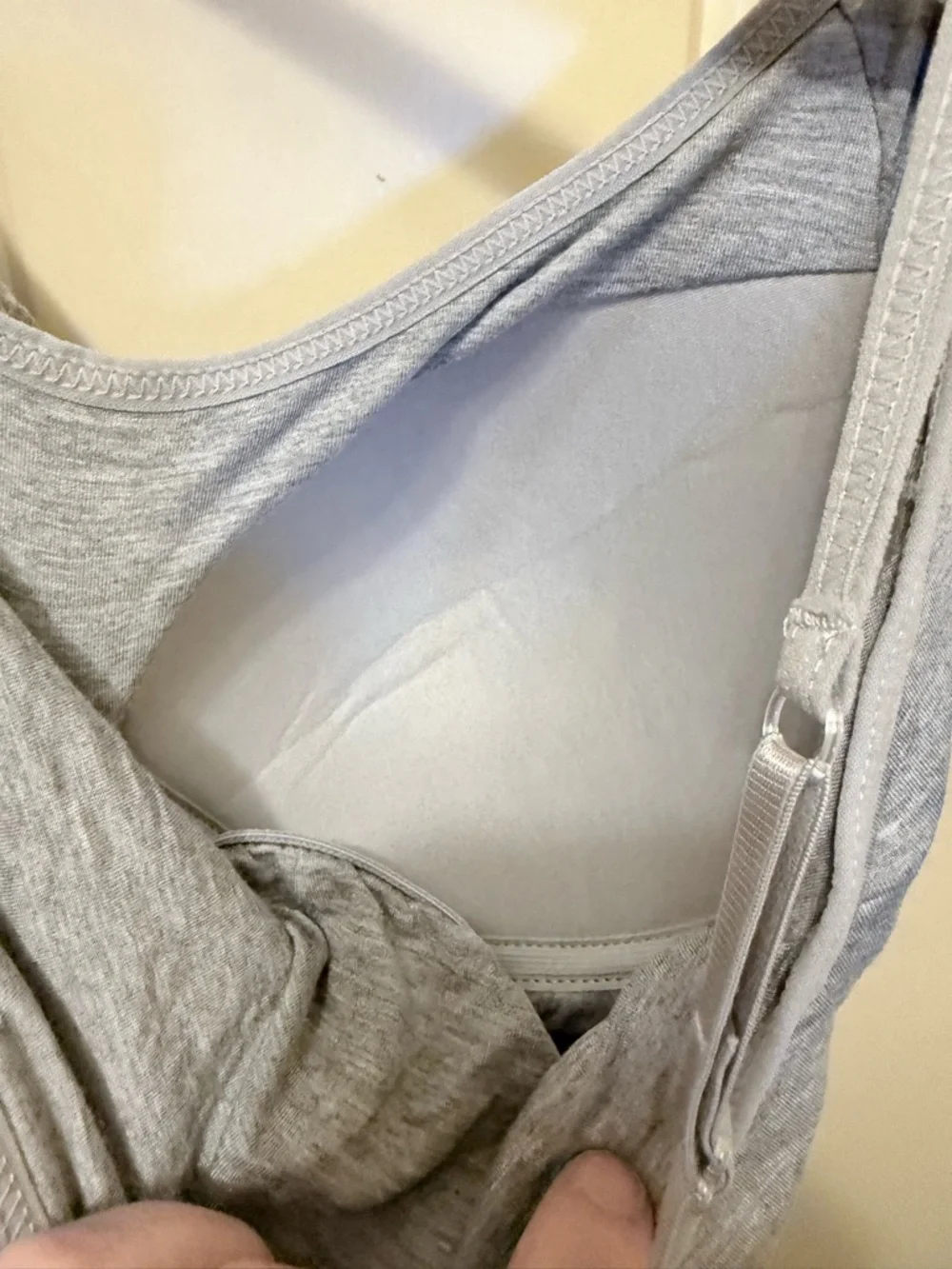 Gray Tank Top with Adjustable Spaghetti Straps and Built In Bra Size XL NWOT - Picture 3 of 4
